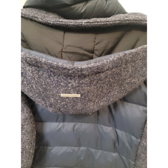 Soia & Kyo Rooney Hooded Mixed Media Coat Large Black - Picture 7 of 9